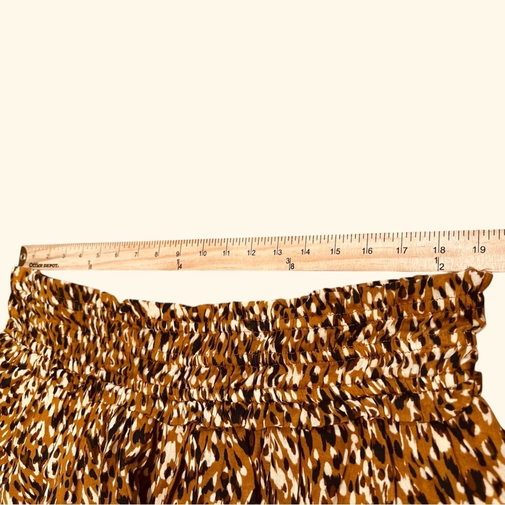 Celandine Boho Mini Skort Size XL Brown Pattern  Smocked Waistband Pull On - Picture 12 of 13